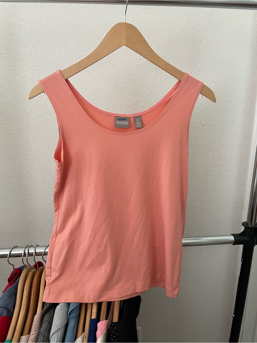 Chico's Peach Scoop Neck Tank Top